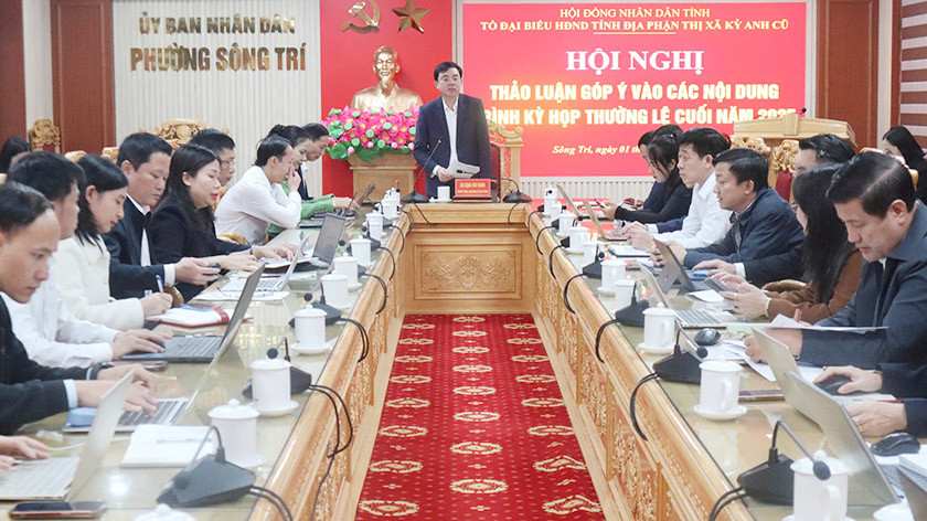 Tổ đại biểu HĐND tỉnh tại địa phận Thị xã Kỳ Anh thảo luận các nội dung trình kỳ họp cuối năm